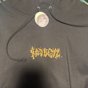 Anti Social Social Club Black Hoodie with Yellow Design